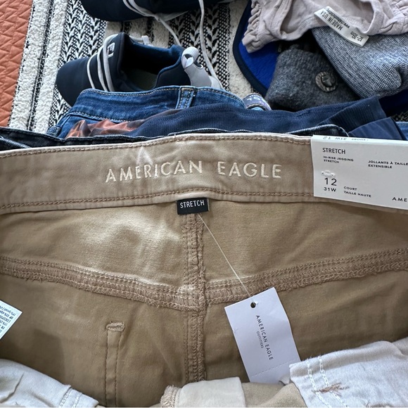 NWT American eagle women’s hi-rise jegging tan stretch jeans size 12 short 12S - Picture 2 of 3
